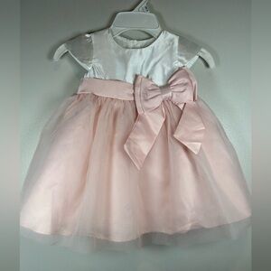 Rare Editions Pink and White Baby Dress